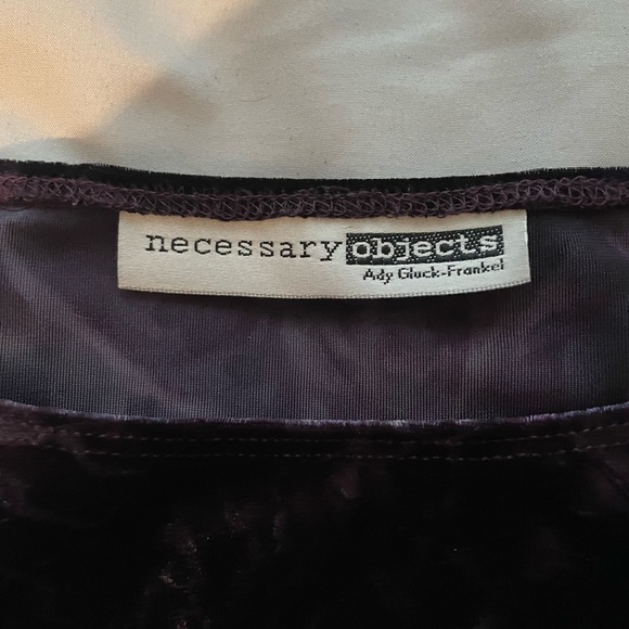 VINTAGE Purple Velvet Tank Top - Picture 2 of 3